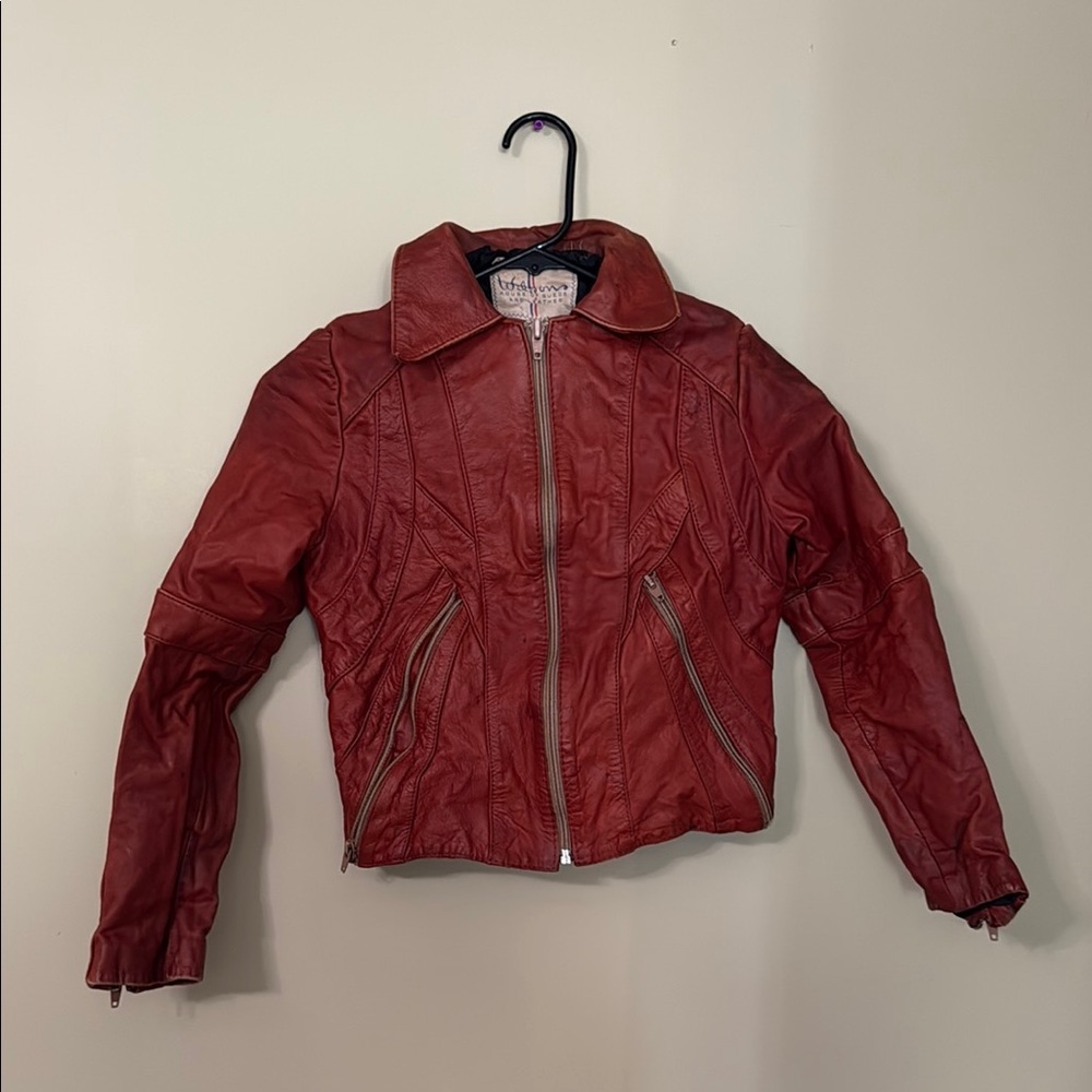 Women's Red Leather Jacket vintage